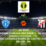 Série C do Brasileirão, Paysandu X Anápolis pela Nova FM, link aqui:
