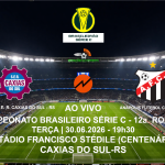 Assista a Caxias X Anápolis pela Nova FM, link aqui: