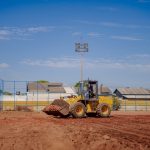 Obras da Arena de Esporte Industrial Munir Calixto está em fase de construção de quadras e arquibancada